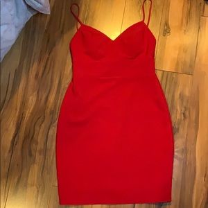 Slim fit curvy red dress, size 2